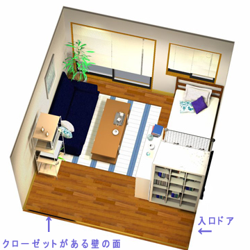 ワンルーム配置